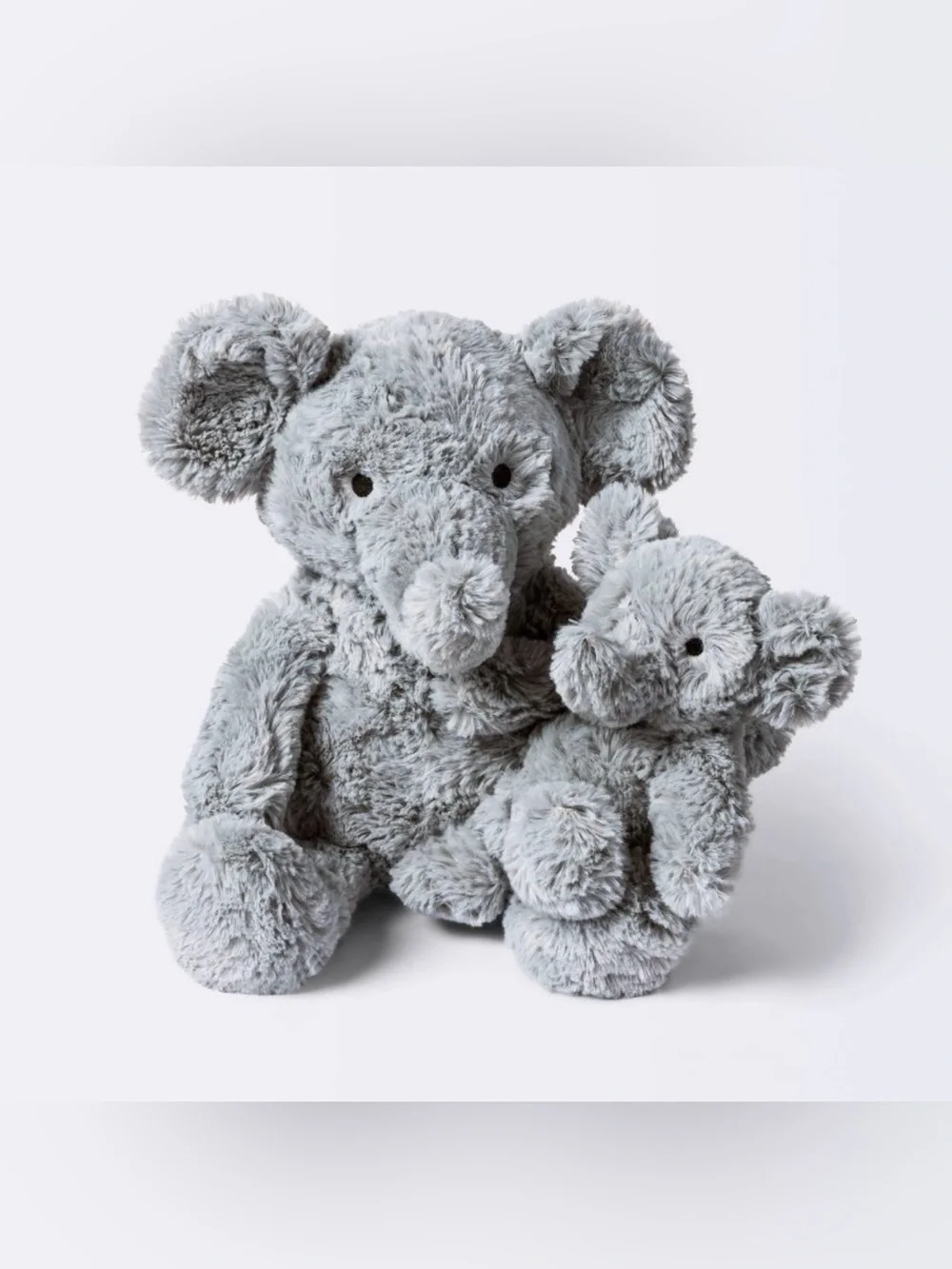 Elephant Plush Animal with Mini Plush - Gray - 2pk - Cloud Island™™